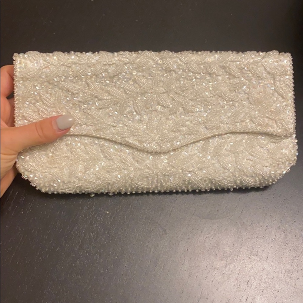 Bridal purse clutch, beaded